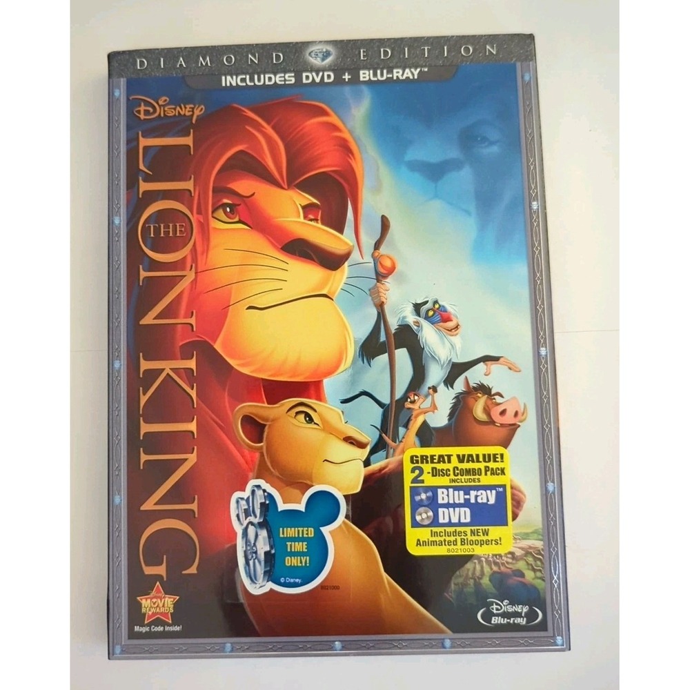 The Lion King Two-Disc Diamond Edition Blu-ray / DVD Combo Slip Cover Sealed